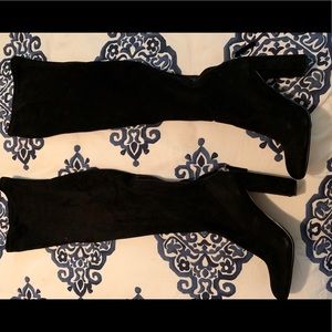 Steve Madden black suede over the knee boots